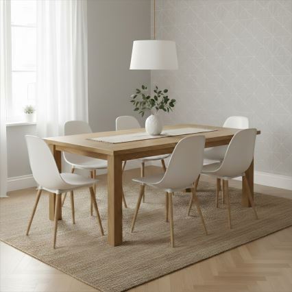 Závesný luster na lanku AIDA 1xE27/60W/230V pr. 35 cm dub/hnedá/biela