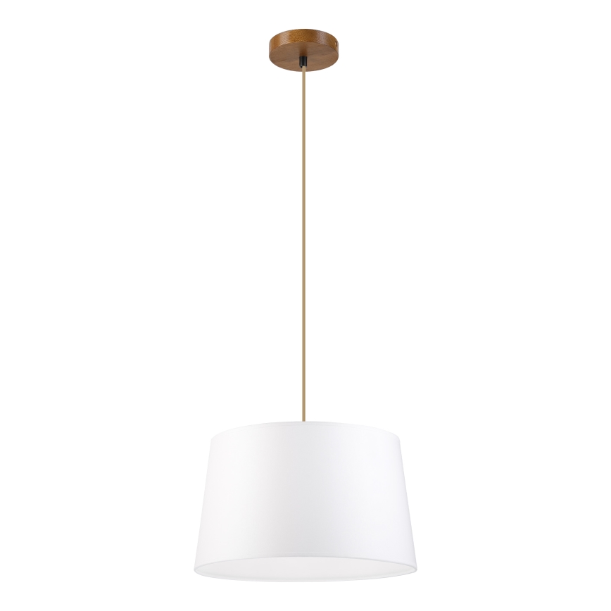 Závesný luster na lanku AIDA 1xE27/60W/230V pr. 35 cm dub/hnedá/biela