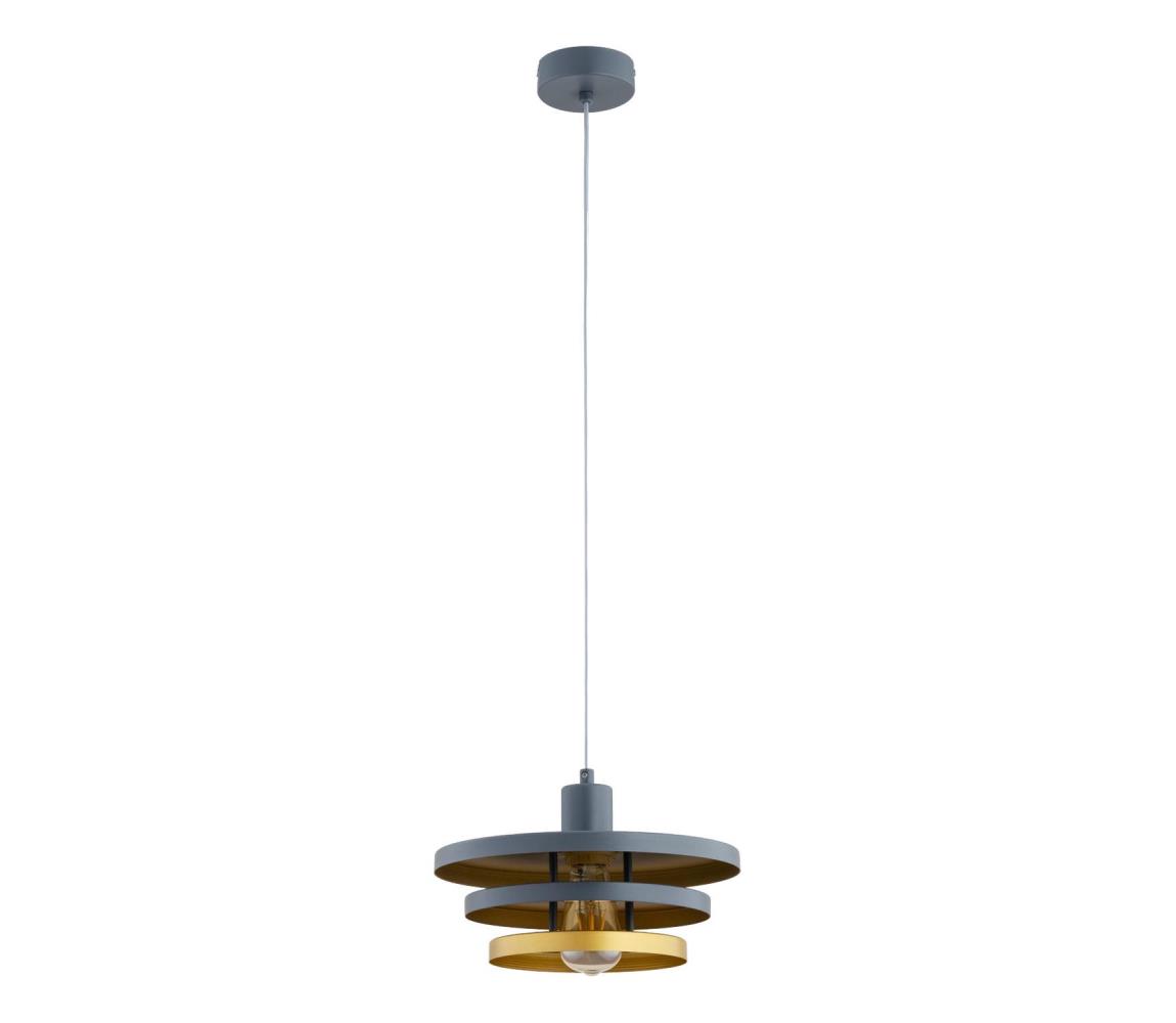 Závesný luster na lanku ALANA 1xE27/15W/230V sivá/zlatá 61650