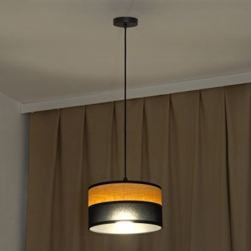 Závesný luster na lanku ALBA 1xE27/15W/230V pr. 25 cm čierna/hnedá