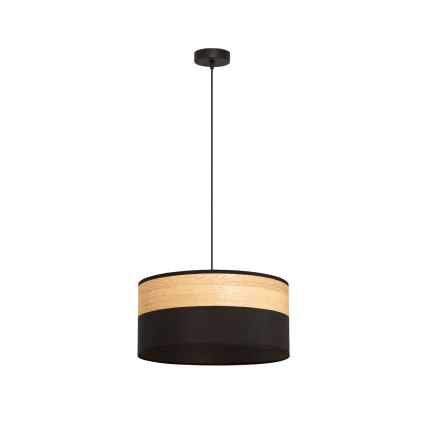 Závesný luster na lanku ALBA 1xE27/15W/230V, priemer 40 cm, čierna/hnedá