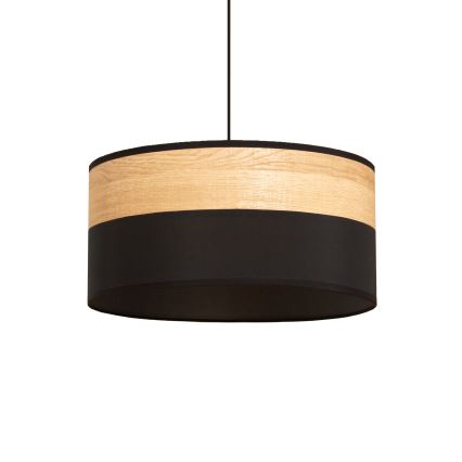 Závesný luster na lanku ALBA 1xE27/15W/230V, priemer 40 cm, čierna/hnedá
