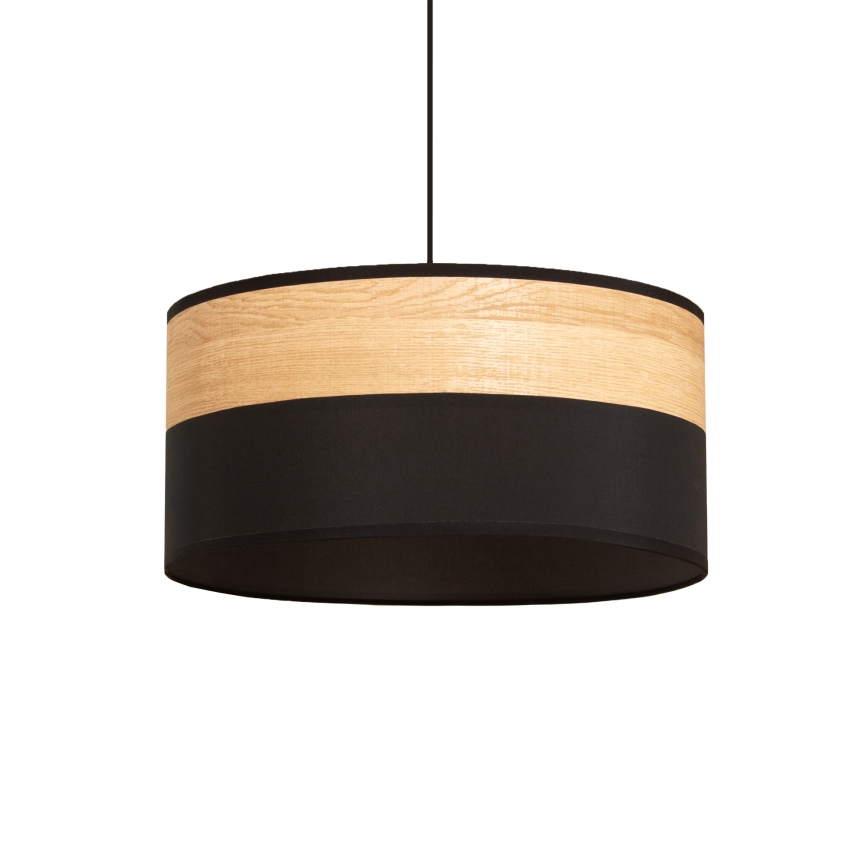 Závesný luster na lanku ALBA 1xE27/15W/230V, priemer 40 cm, čierna/hnedá