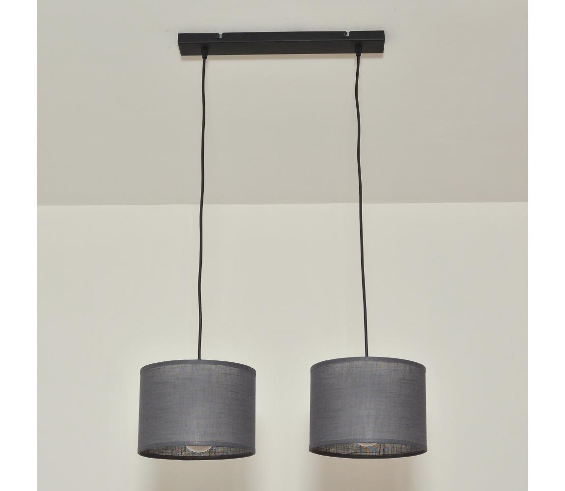 Závesný luster na lanku ALBA 2xE27/15W/230V sivý W-L 2015/2 BK+GR