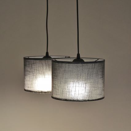 Závesný luster na lanku ALBA 2xE27/15W/230V sivý