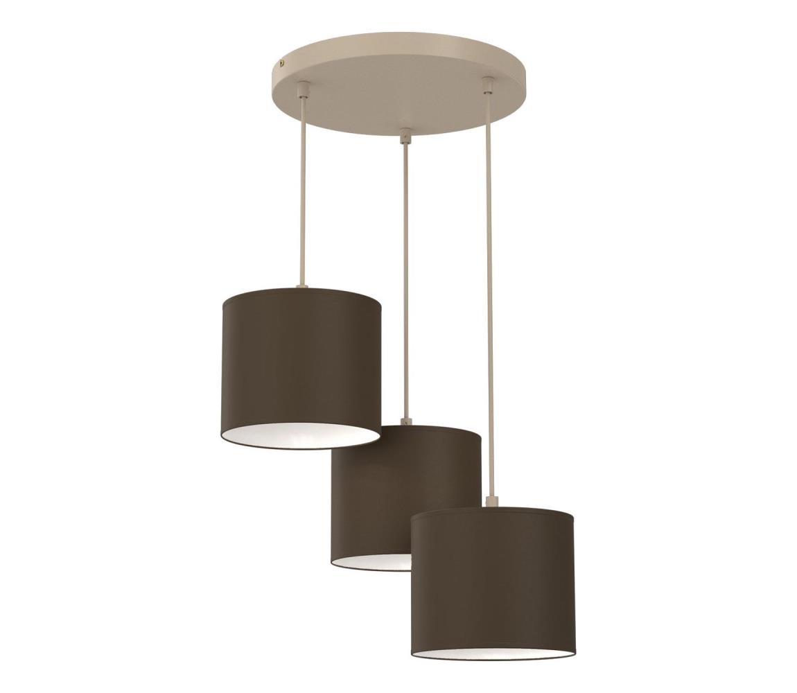 Závesný luster na lanku ARDEN 3xE27/15W/230V pr. 30 cm béžová/hnedá 4662