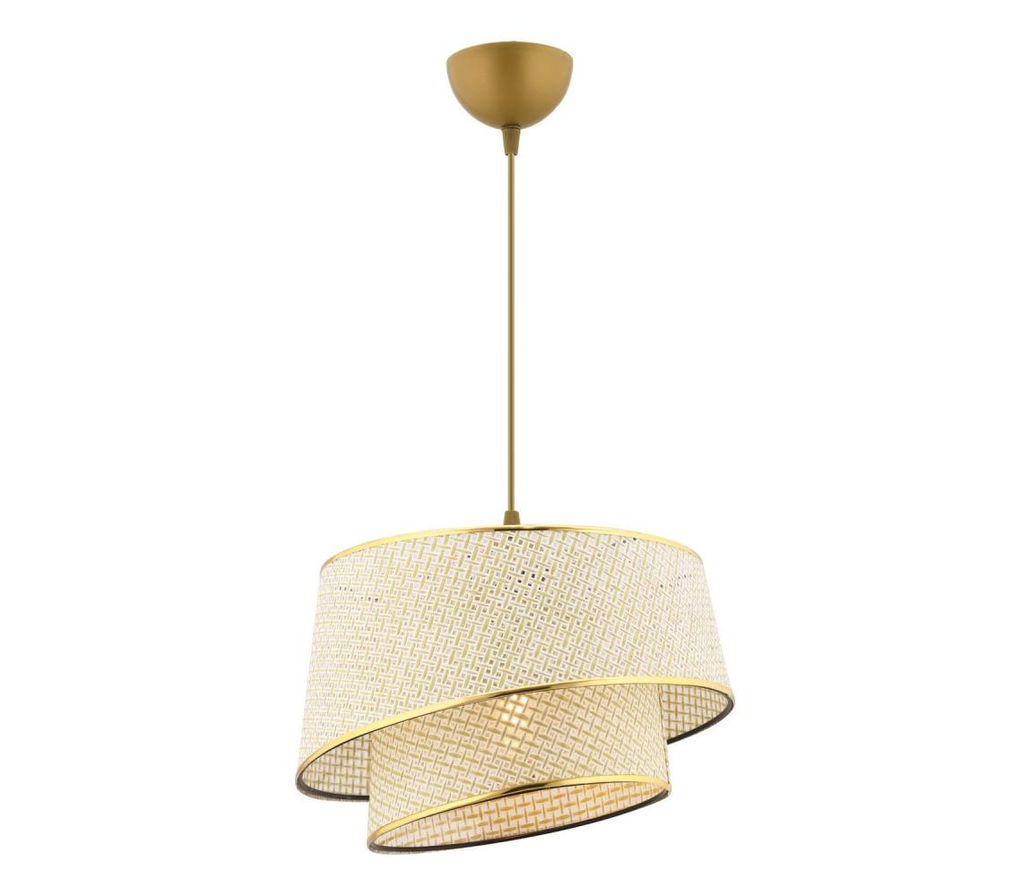 Závesný luster na lanku BARETTE 1xE27/60W/230V krémová/zlatá 390FLH2485
