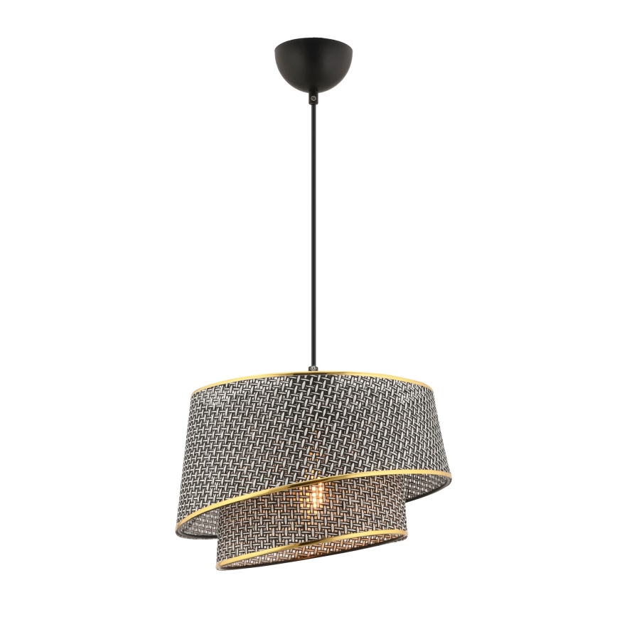 Závesný luster na lanku BARETTE 1xE27/60W/230V sivá/zlatá