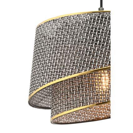 Závesný luster na lanku BARETTE 1xE27/60W/230V sivá/zlatá