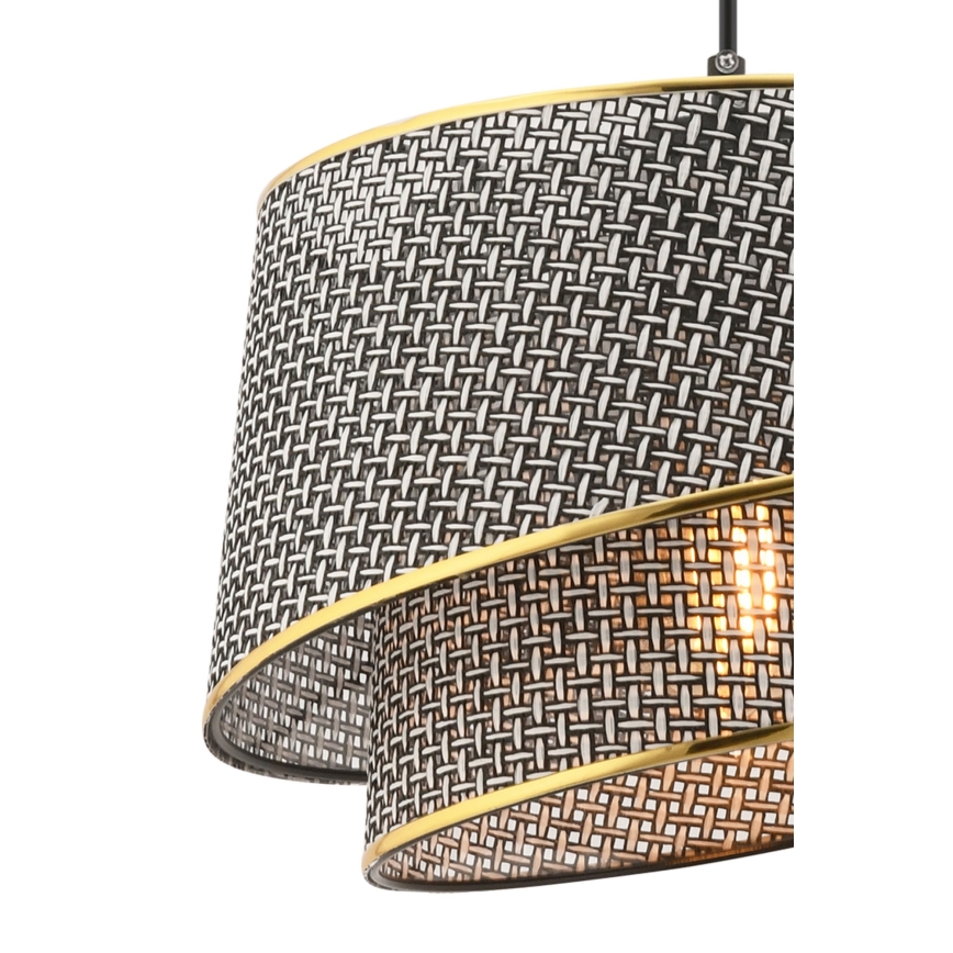 Závesný luster na lanku BARETTE 1xE27/60W/230V sivá/zlatá