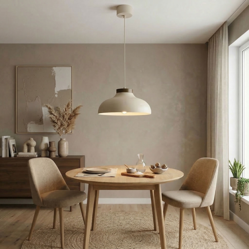 Závesný luster na lanku BASCA 1xE27/15W/230V béžovo-hnedý