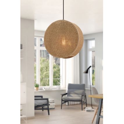 Závesný luster na lanku BIG DRUM 1xE27/60W/230V hnedý