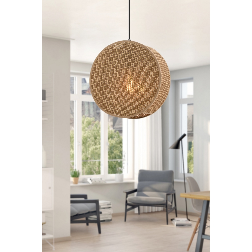 Závesný luster na lanku BIG DRUM 1xE27/60W/230V hnedý