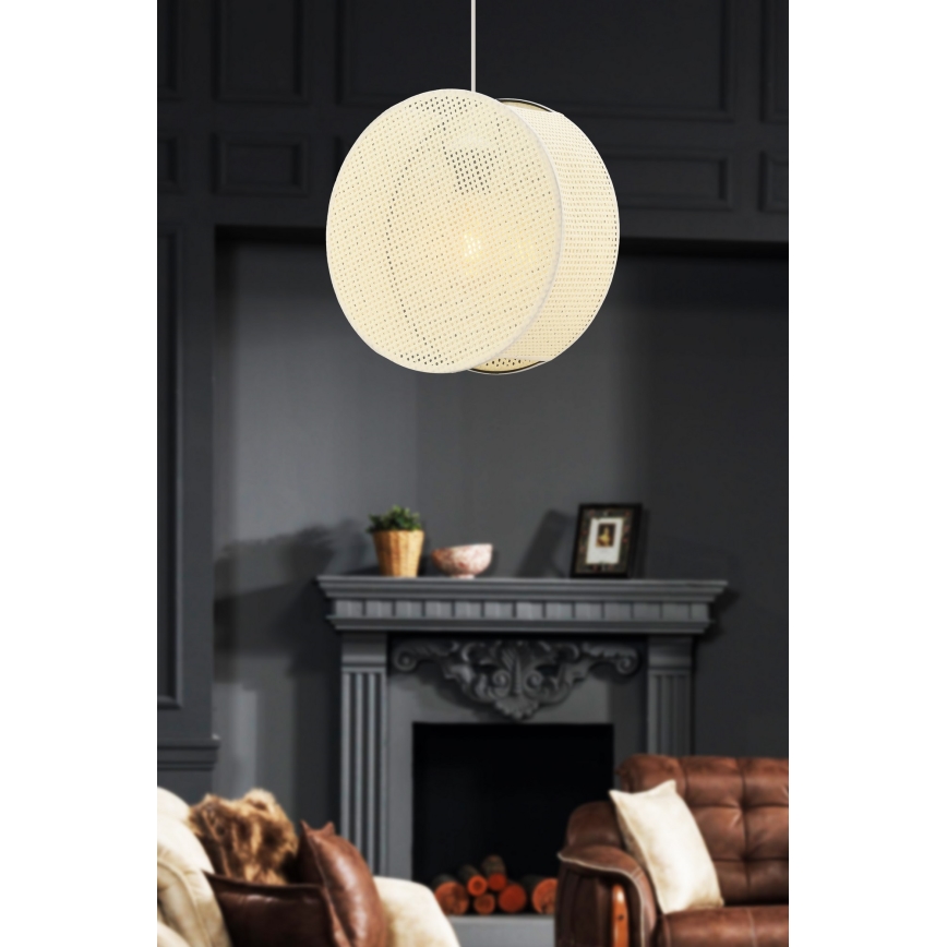 Závesný luster na lanku BIG DRUM 1xE27/60W/230V krémový