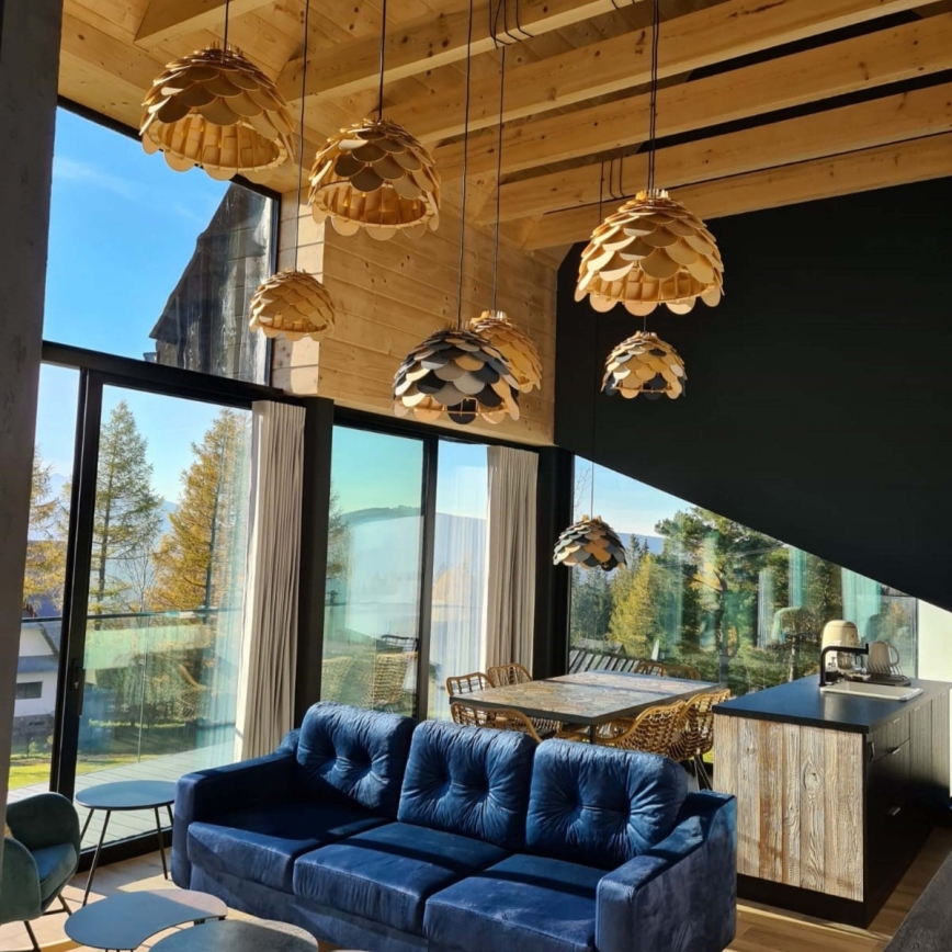 Závesný luster na lanku BURGO 1xE27/60W/230V, priemer 35 cm