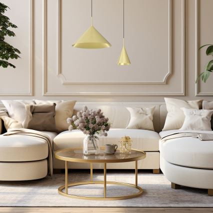 Závesný luster na lanku CAPITAL 1xGX53/15W/230V, priemer 46 cm, zlatá