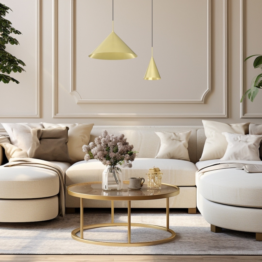 Závesný luster na lanku CAPITAL 1xGX53/15W/230V, priemer 46 cm, zlatá