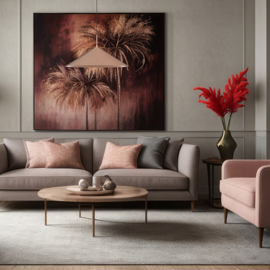 Závesný luster na lanku CAPITAL 1xGX53/15W/230V, priemer 60 cm, ružovo-zlatý