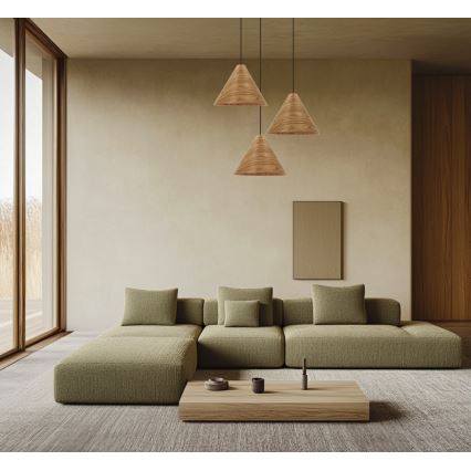 Závesný luster na lanku CONO 1xE27/40W/230V dubová dyha