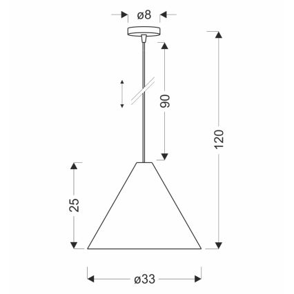 Závesný luster na lanku CONO 1xE27/40W/230V dubová dyha