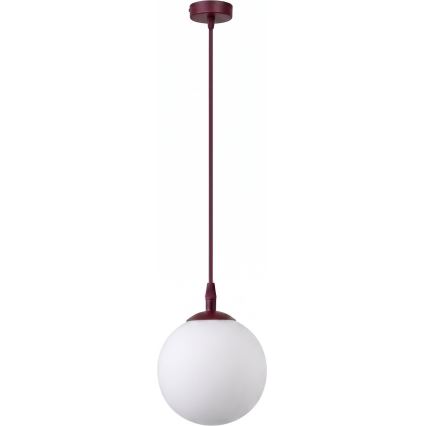 Závesný luster na lanku COSMO 1xE14/10W/230V pr. 14 cm červená/biela