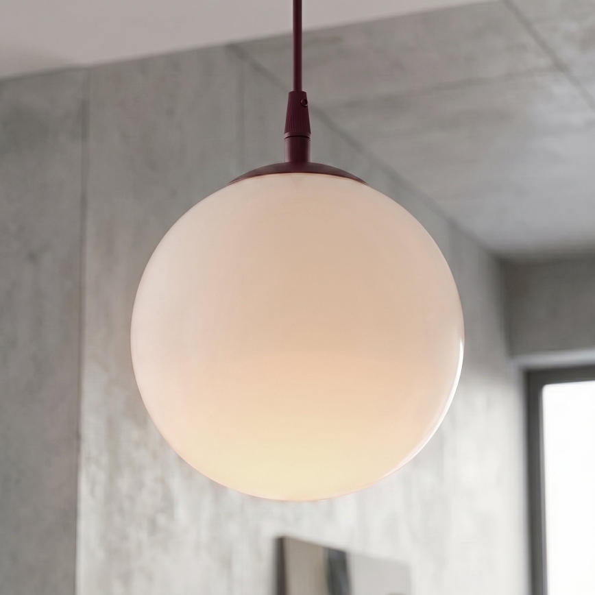 Závesný luster na lanku COSMO 1xE14/10W/230V pr. 14 cm červená/biela