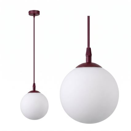 Závesný luster na lanku COSMO 1xE14/10W/230V pr. 14 cm červená/biela