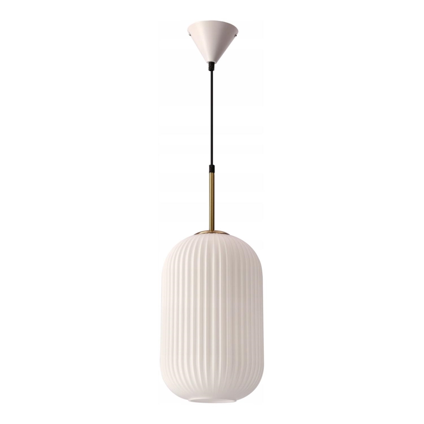 Závesný luster na lanku CRESTO 1xE27/40W/230V biela/zlatá