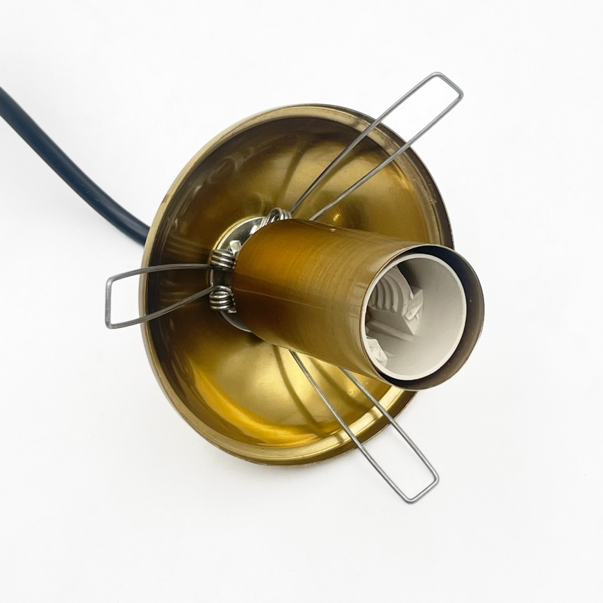 Závesný luster na lanku CRISTAL 1xE14/15W/230V mosadz/dymovo čierna