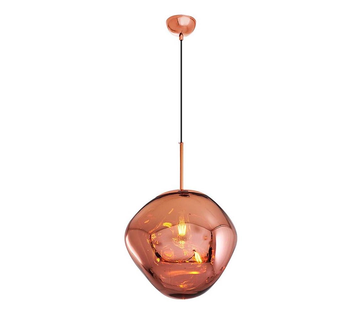 Závesný luster na lanku CRUMPLED 1xE27/24W/230V, priemer 36 cm, medený 414LRC1263