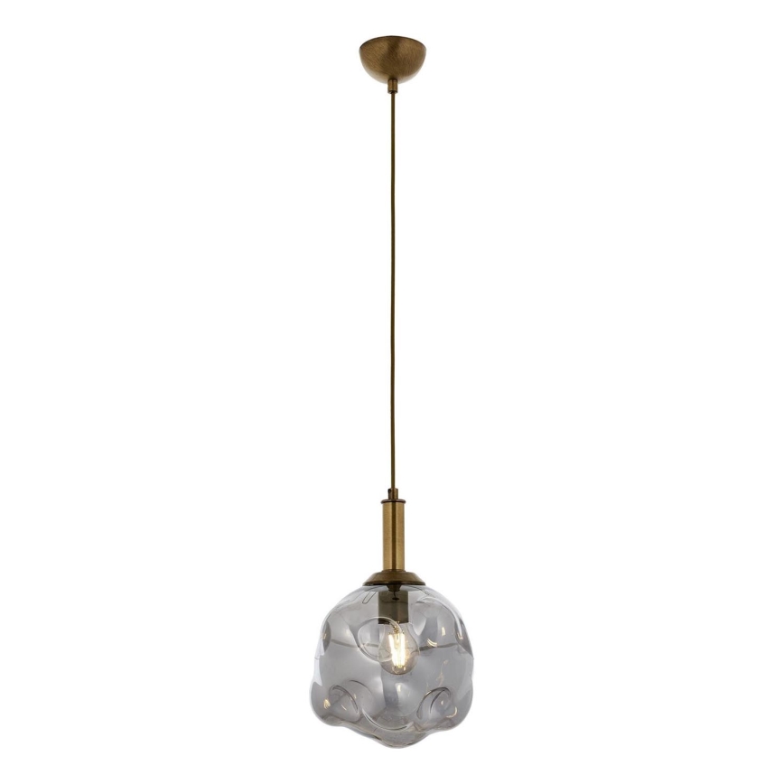 Závesný luster na lanku CRUMPLED 1xE27/40W/230V bronzový/dymový