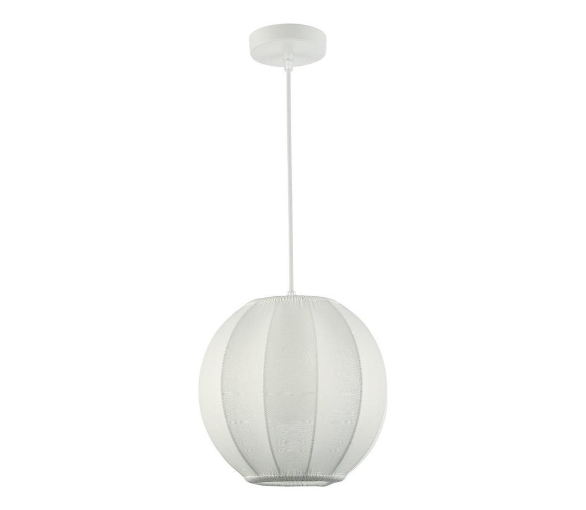 Závesný luster na lanku DANA 1xE27/15W/230V, priemer 25 cm, biely ML1805