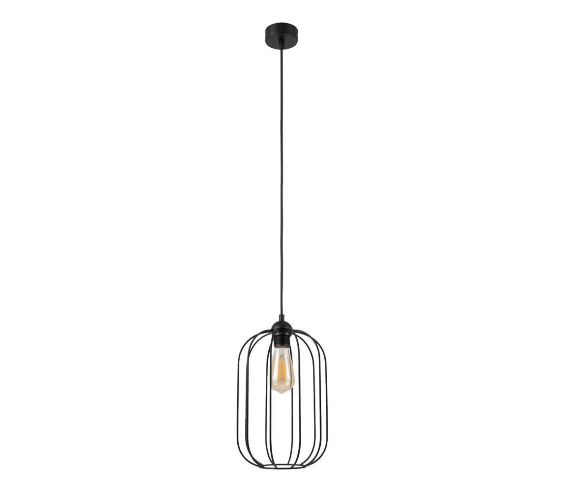 Závesný luster na lanku DESTELLO 1xE27/15W/230V pr. 21 cm čierny LM-1.324/A/CZARNY