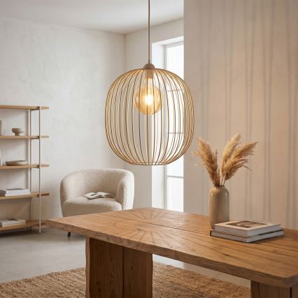 Závesný luster na lanku DESTELLO, 1xE27/15W/230V, priemer 33 cm, béžový