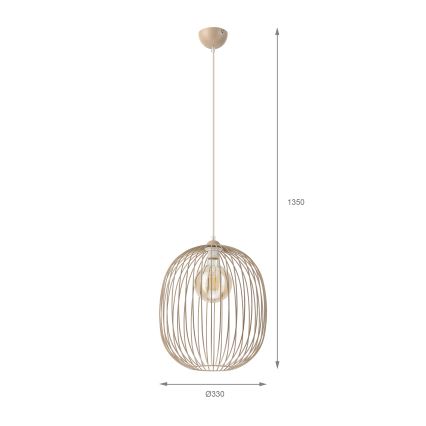 Závesný luster na lanku DESTELLO, 1xE27/15W/230V, priemer 33 cm, béžový