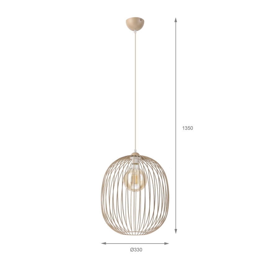 Závesný luster na lanku DESTELLO, 1xE27/15W/230V, priemer 33 cm, béžový