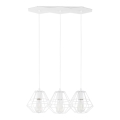 Závesný luster na lanku DIAMOND 3xE27/60W/230V biely