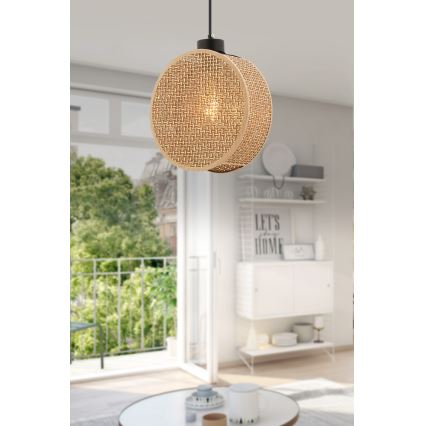 Závesný luster na lanku DRUM 1xE27/60W/230V hnedý