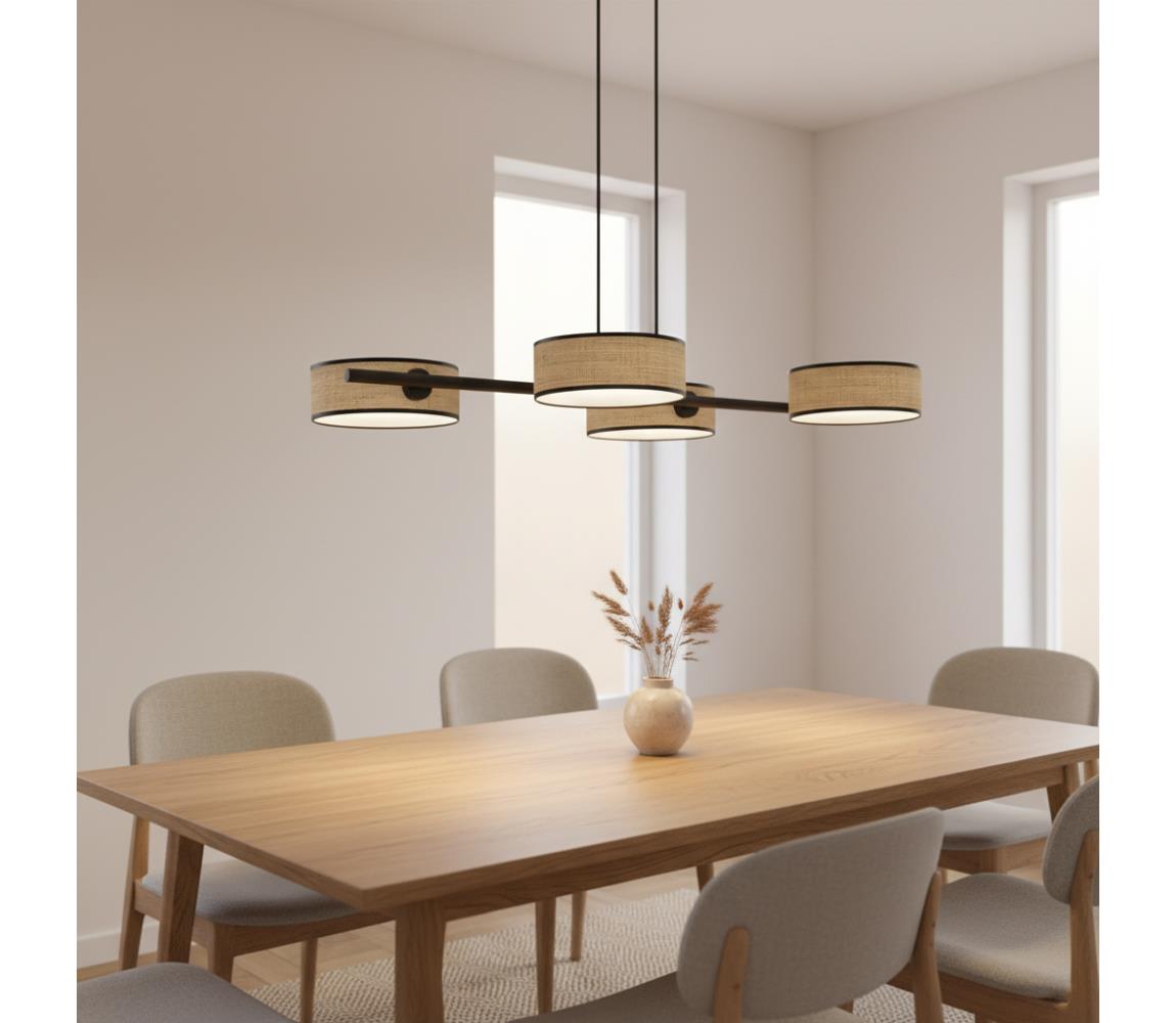 EMIBIG Závesný luster na lanku DRUMZ 4xE14/10W/230V, béžový 1565/4