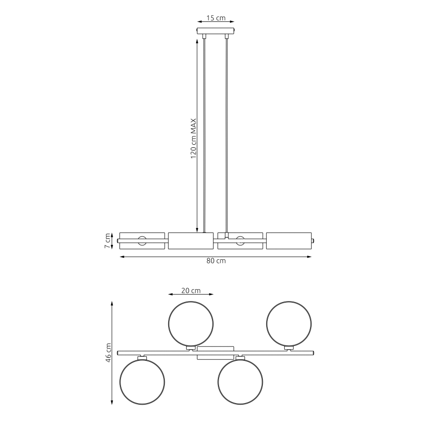 Závesný luster na lanku DRUMZ 4xE14/10W/230V, béžový