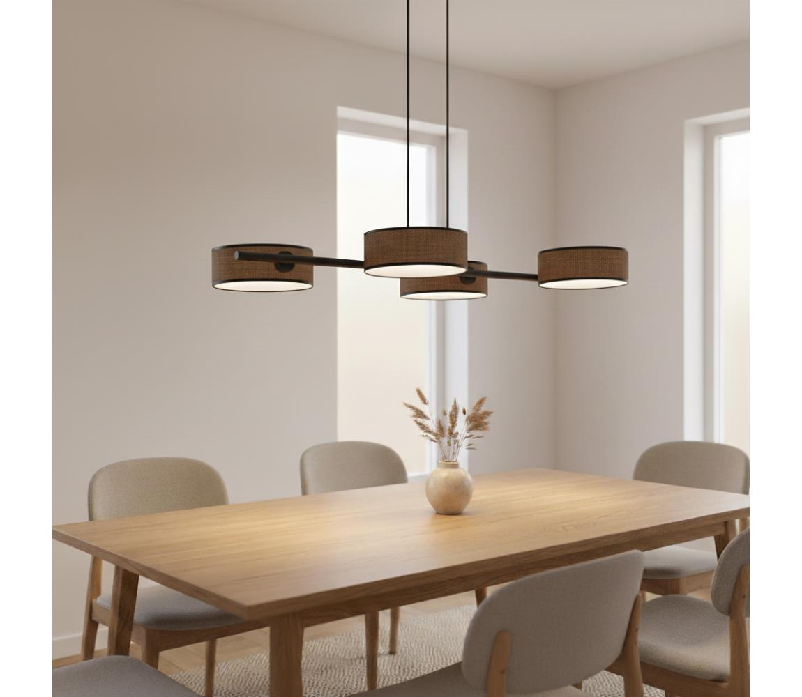 EMIBIG Závesný luster na lanku DRUMZ 4xE14/10W/230V hnedý 1563/4