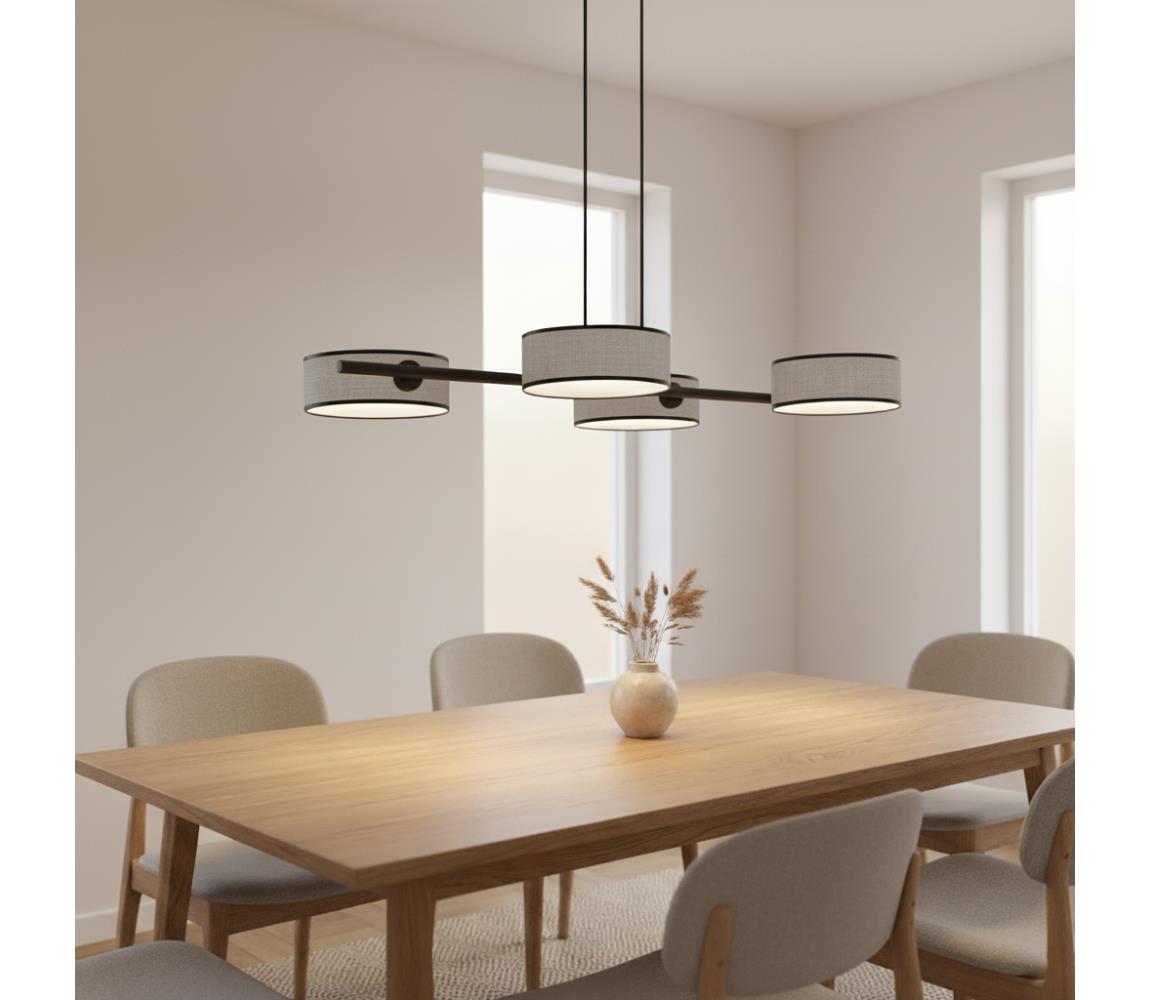 EMIBIG Závesný luster na lanku DRUMZ 4xE14/10W/230V sivý 1564/4