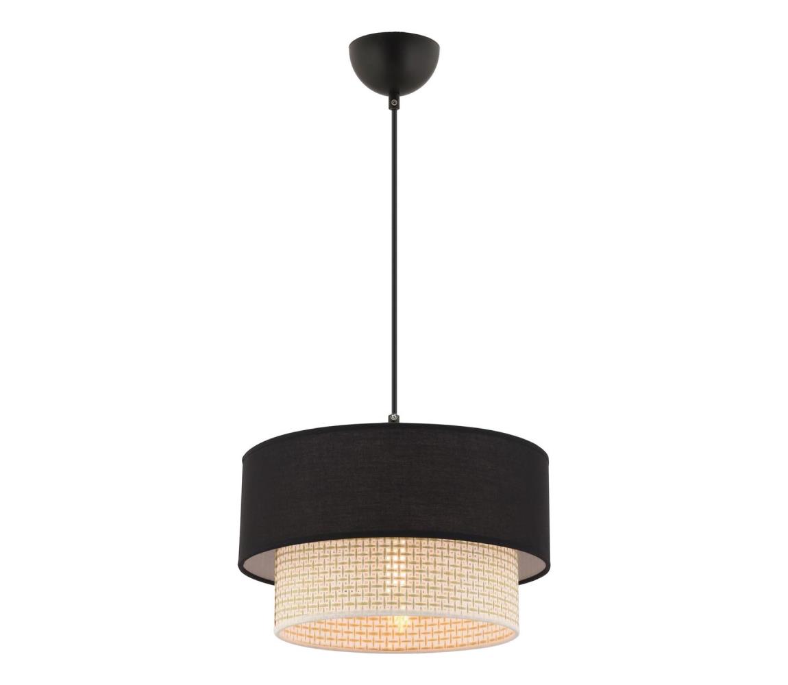 Závesný luster na lanku ECHO 1xE27/60W/230V čierna/krémová 390FLH2504