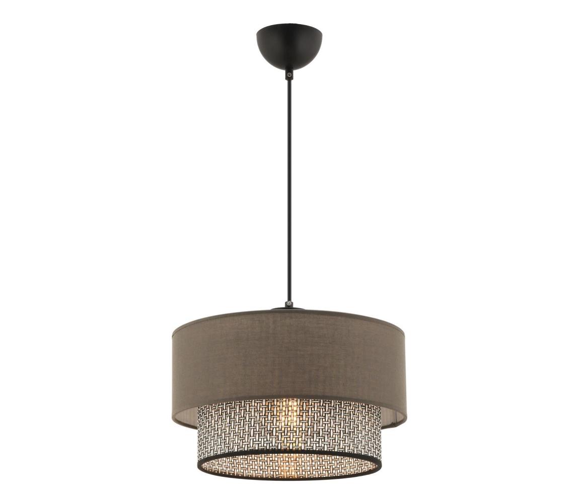 Závesný luster na lanku ECHO 1xE27/60W/230V hnedý/sivý 390FLH2506