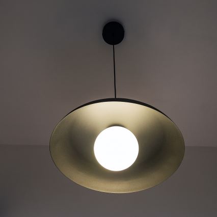 Závesný luster na lanku ECLIPSE 1xE27/15W/230V čierny