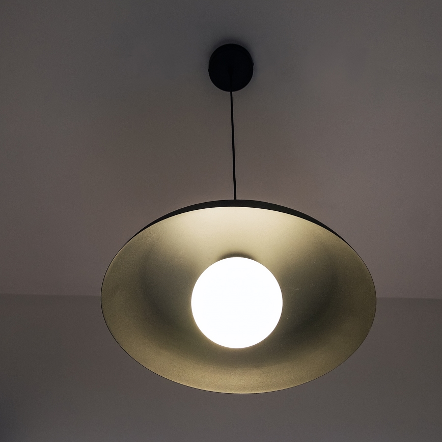 Závesný luster na lanku ECLIPSE 1xE27/15W/230V čierny