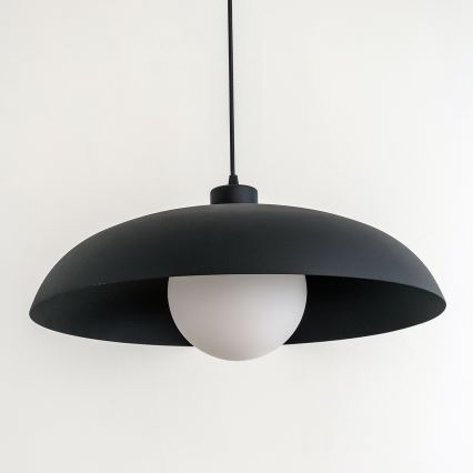 Závesný luster na lanku ECLIPSE 1xE27/15W/230V čierny