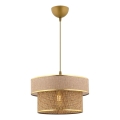 Závesný luster na lanku ERO 1xE27/60W/230V hnedý/zlatý
