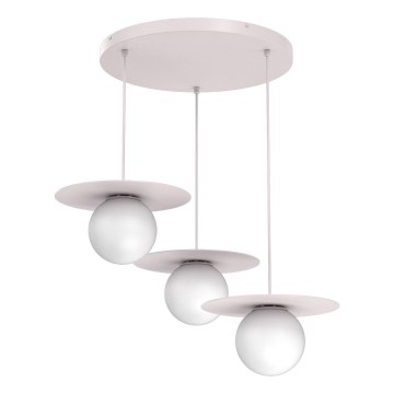 Závesný luster na lanku FLAT 3xE27/15W/230V krémový