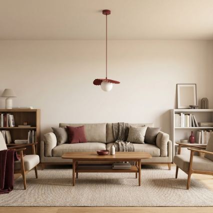 Závesný luster na lanku FLORA 1xG9/8W/230V červený